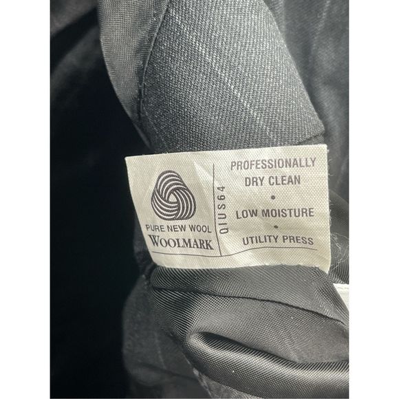 Hart Shaffner Marx Sport Coat Blazer Suit Men 50 XL Gray Stripe Gold Trumpeter - Picture 10 of 10